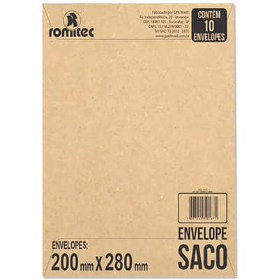 Envelope saco kraft natural  75g 200x280 kn28 000174R Romitec CX 10 UN