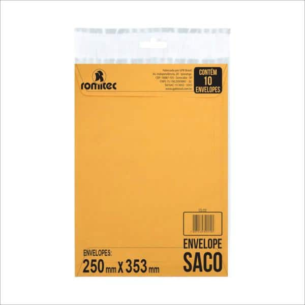 Envelope saco kraft ouro  75g 250x353 ko36 000186R Romitec CX 10 UN