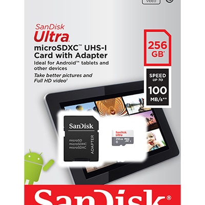 Cartão de Memória MicroSD, Ultra, 256GB, SDSQUNR, SanDisk - BT 1 UN