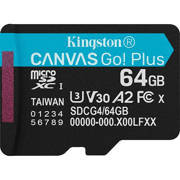 Cartão de memória micro SD 64GB Canvas GP com adaptador SDCG4, Kingston - BT 1 UN