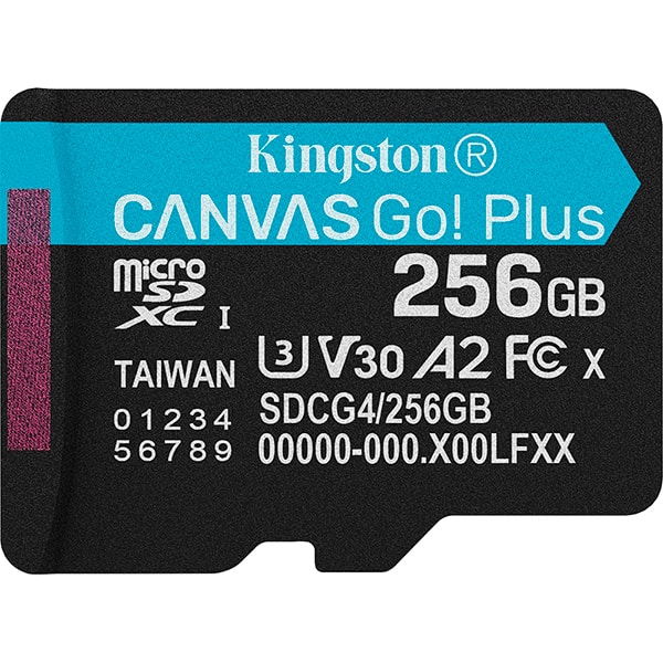 Cartão de memória micro SD 256GB Canvas GP com adaptador SDCG4, Kingston - BT 1 UN