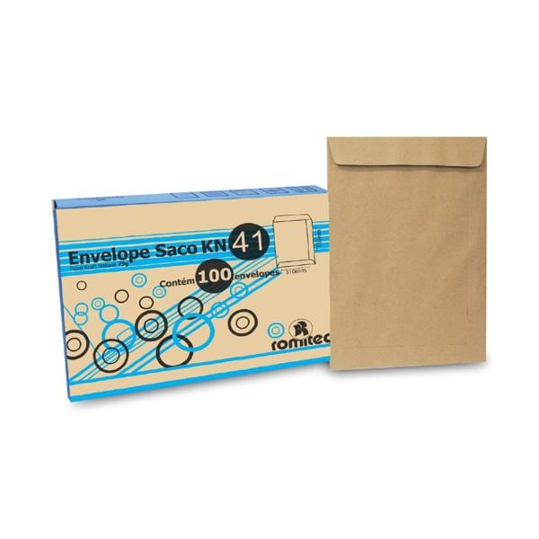 Envelope saco kraft natural 75g 310x410 kft41 2178 Romitec CX 100 UN