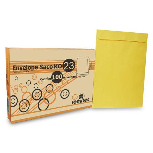 Envelope saco kraft ouro 75g 162x229 kr-23 5738 Romitec CX 100 UN