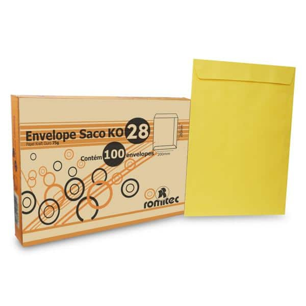 Envelope saco kraft ouro 75g 200x280 kr-28 2050 Romitec CX 100 UN