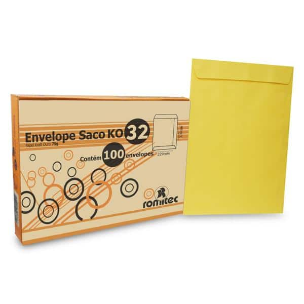 Envelope saco kraft ouro 75g 229x324 kr-32 6831 Romitec CX 100 UN