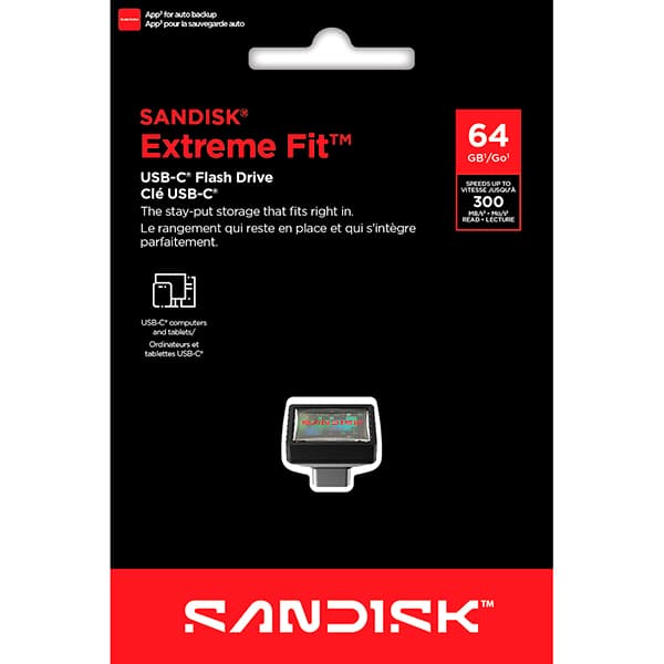 Pen Drive 64GB USB-C, Extreme Fit, Preto, SDCZ530, SanDisk - BT 1 UN Pen Drive 64GB USB-C, Extreme Fit, Preto, SDCZ530, SanDisk - BT 1 UN