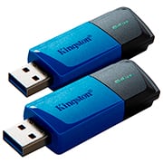 Kit com 2 Pen Drive 64GB USB 3.2, Exodia, Preto e Azul, DTXM/64GB, Kingston - BT 2 UN