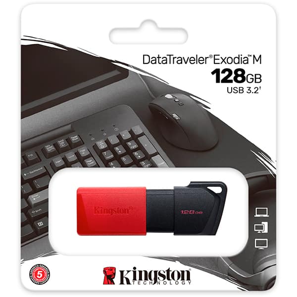 Pen Drive 128GB USB 3.2, Exodia, Preto e Vermelho, DTXM/128GB, Kingston - BT 1 UN Pen Drive 128GB USB 3.2, Exodia, Preto e Vermelho, DTXM/128GB, Kingston - BT 1 UN