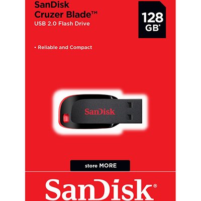 Pen Drive 128gb USB 2.0 Cruzer Blade SanDisk BT 1 UN