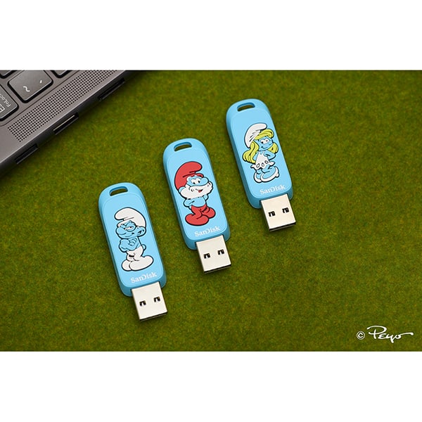 Pen Drive 128GB USB 3.2 Smurfs Edição Papai Smurf SanDisk - BT 1 UN
