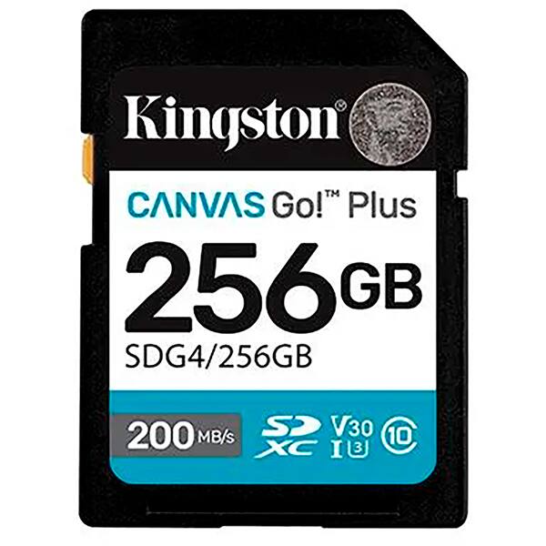 Cartão de memória SD 256gb Classe 10 SDG4/256GB Kingston BT 1 UN Cartão de memória SD 256gb Classe 10 SDG4/256GB Kingston BT 1 UN