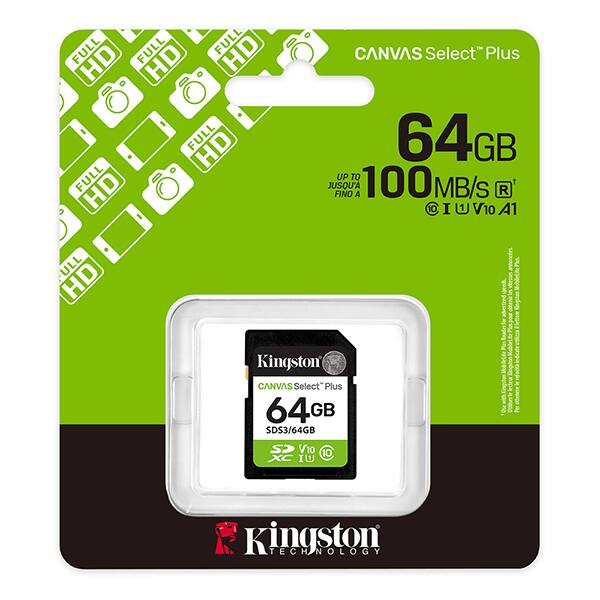 Cartão de memória SD 64gb Classe 10, SDS3/64GB, Kingston - BT 1 UN