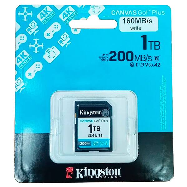 Cartão de memória SD 1tb Classe 10 SDG4/1TB Kingston BT 1 UN Cartão de memória SD 1tb Classe 10 SDG4/1TB Kingston BT 1 UN