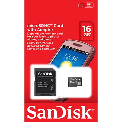Cartão de memória micro SD 16gb c/ adaptador Classe 4 SDSDQM SanDisk BT 1 UN
