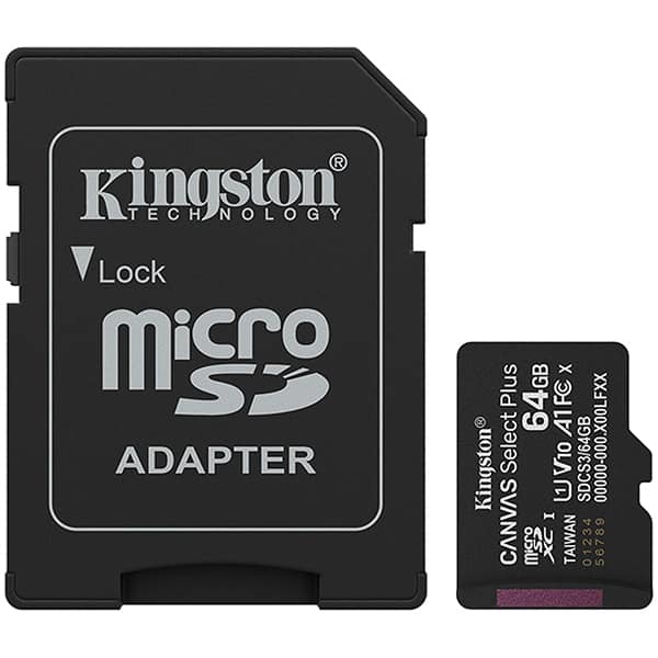 Cartão de Memória microSD com adaptador Select Plus, 64GB, Kingston - BT 1 UN Cartão de Memória microSD com adaptador Select Plus, 64GB, Kingston - BT 1 UN