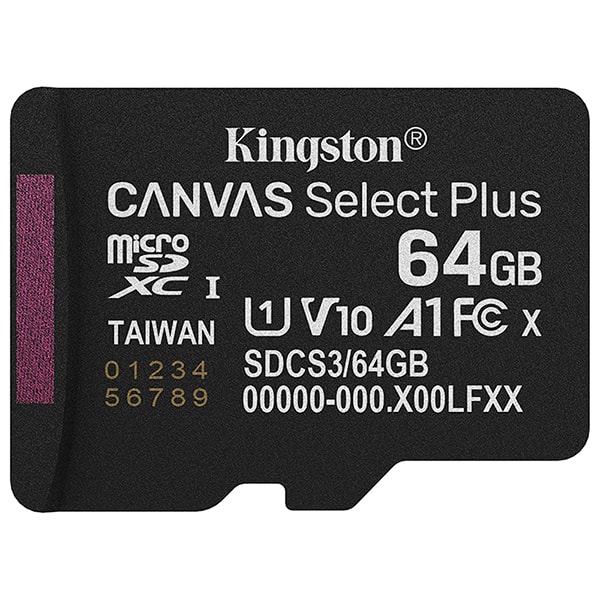 Cartão de Memória microSD com adaptador Select Plus, 64GB, Kingston - BT 1 UN Cartão de Memória microSD com adaptador Select Plus, 64GB, Kingston - BT 1 UN