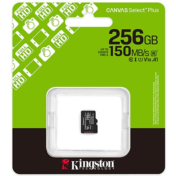 Cartão de memória microSD 256 GB, Canvas Select Plus, SDCS3, Kingston - BT 1 UN