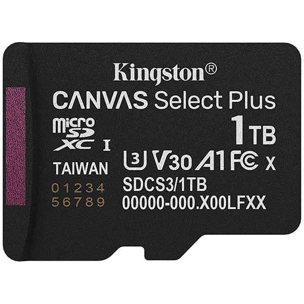 Cartão de memória microSD 1 TB, Canvas Select Plus, SDCS3, Kingston - BT 1 UN