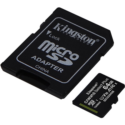 Cartão de memória Kingston Canvas Select Plus micro SD, 64gb, com adaptador, Classe 10, Kingston - BT 1 UN