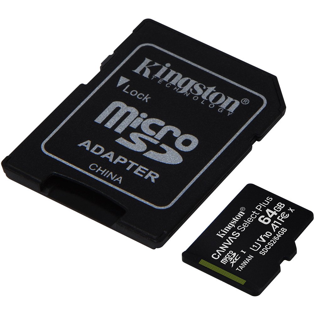 Cartão de memória Kingston Canvas Select Plus micro SD, 64gb, com  adaptador, Classe 10, Kingston - BT 1 UN - Mídias & Drives - Kalunga