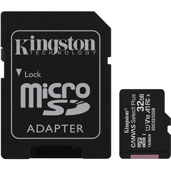 Cartão de memória Kingston Canvas Select Plus micro SD, 32gb com adaptador, Classe 10, Kingston - BT 1 UN