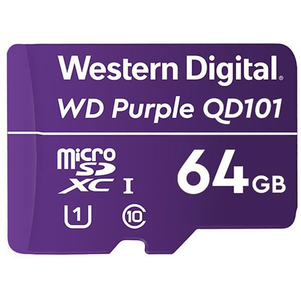 Cartão de memória micro SD, 64GB, 32TBW, Purple, 4600163, Western Digital - CX 1 UN