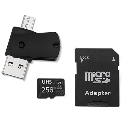 Cartão de memória micro SD 256gb, com Adaptador USB, ultra classe 10 Dual Drive, Multi BT 2 UN