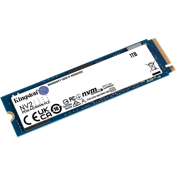 SSD 1 TB Kingston NV2, M.2 2280 PCIe Gen 4 NVMe, Leitura 3500MB/s Gravação 2100MB/s - SNV2S - BT 1 UN