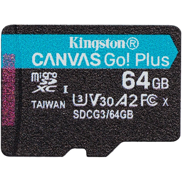 Cartão de Memória microSD Canvas Go! Plus, 64GB, Kingston - BT 1 UN