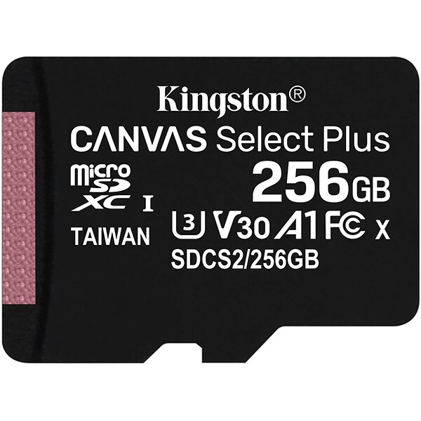 Cartão de Memória microSD com adaptador Select Plus, 256GB, Kingston - BT 1 UN