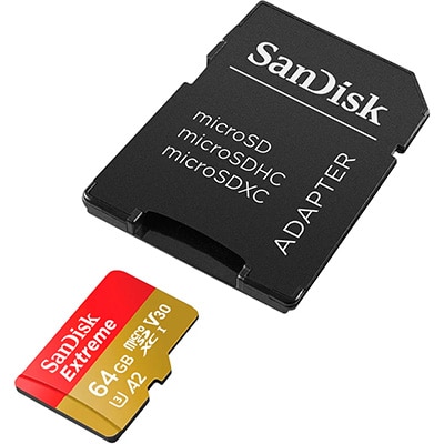 Cartão de memória micro SD 64gb, com adaptador, A2, SDSQXAH, SanDisk - BT 1 UN BT 1 UN