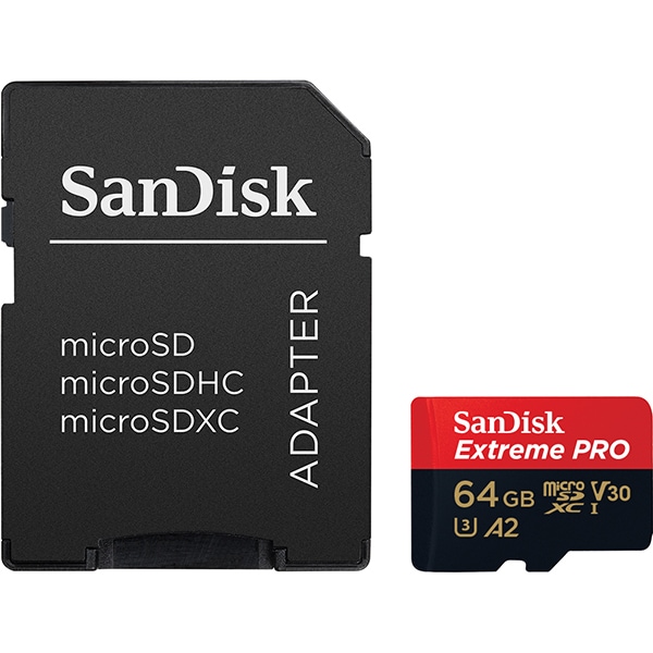 Cartão de memória micro SD 64gb, com adaptador, A2, SDSQXCU, SanDisk - BT 1 UN