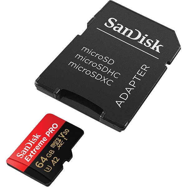 Cartão de memória micro SD 64gb, com adaptador, A2, SDSQXCU, SanDisk - BT 1 UN