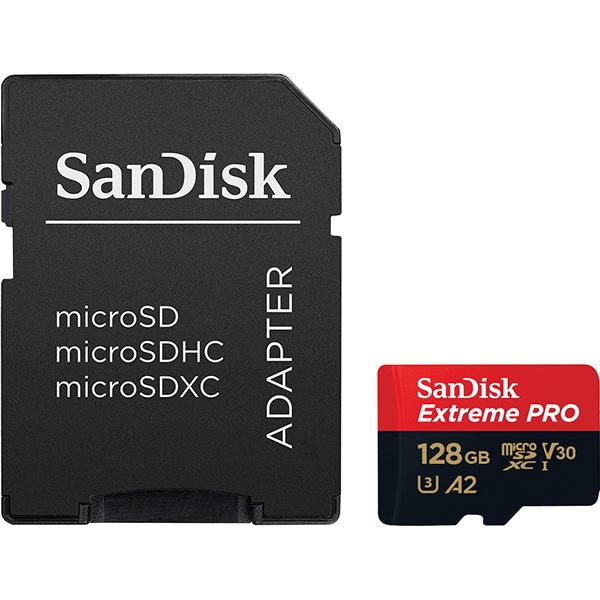 Cartão de memória micro SD 128gb, com adaptador, A2, SDSQXCD, SanDisk - BT 1 UN