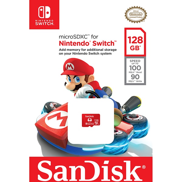 Cartão de memória micro SD para Nintendo Switch, 128GB, SDSQXAO, SanDisk - BT 1 UN