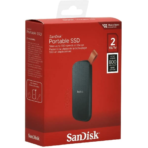 SSD externo portátil 2TB, USB 3.2, Grafite, SDSSDE30-2T00, SanDisk - CX 1 UN