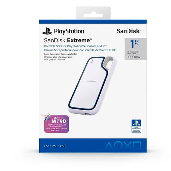 SSD externo portátil 1TB USB Extreme, PS5, SDSSDE62P1, SanDisk - CX 1 UN