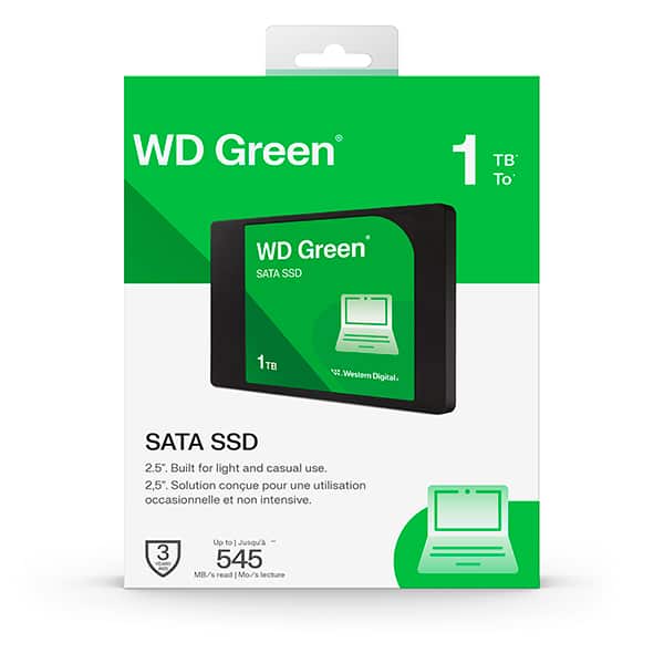 SSD Wd Green Sata 3, 2.5, 1TB WDS100T5G0, Leitura 545MB/s, Gravação 515MB/s, Western Digital - CX 1 UN SSD Wd Green Sata 3, 2.5, 1TB WDS100T5G0, Leitura 545MB/s, Gravação 515MB/s, Western Digital - CX 1 UN