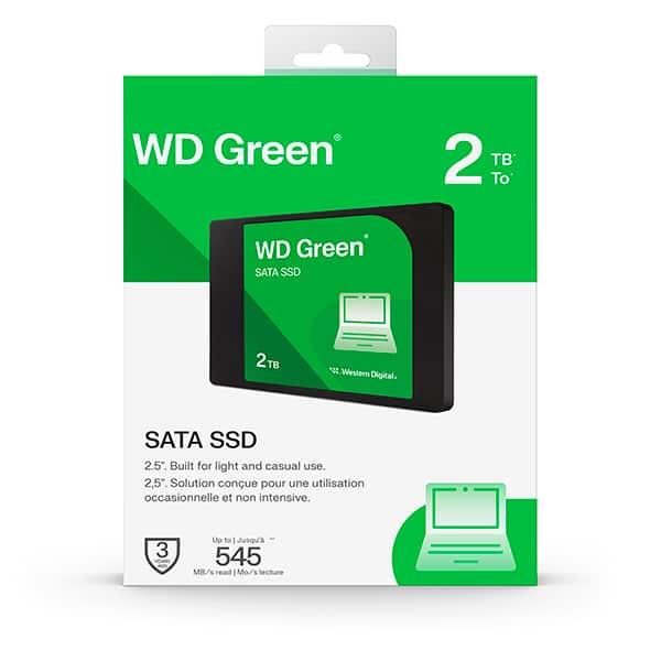 SSD Wd Green Sata 3, 2.5, 2TB WDS200T5G0 , Leitura 545MB/s, Gravação 515MB/s, WD- CX 1 UN