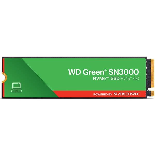 SSD 1TB WD Green, SN3000, M.2 2280 PCIe Gen 4 NVMe, Leitura 5000MB/s Gravação 4200MB/s - 100T4G0E, Western Digital - CX 1 UN