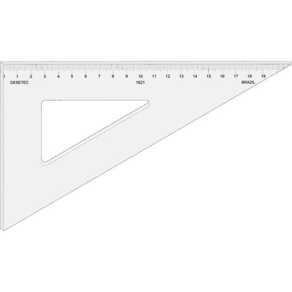 Esquadro 60 Graus 21cm, acrílico, com escala, Trident - PT 1 UN