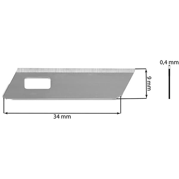 Lâmina para Mini Estilete 9mm em Aço Carbono Spiral - BT 10 UN