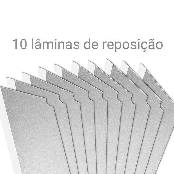Lâmina para Mini Estilete 9mm em Aço Carbono Spiral - BT 10 UN