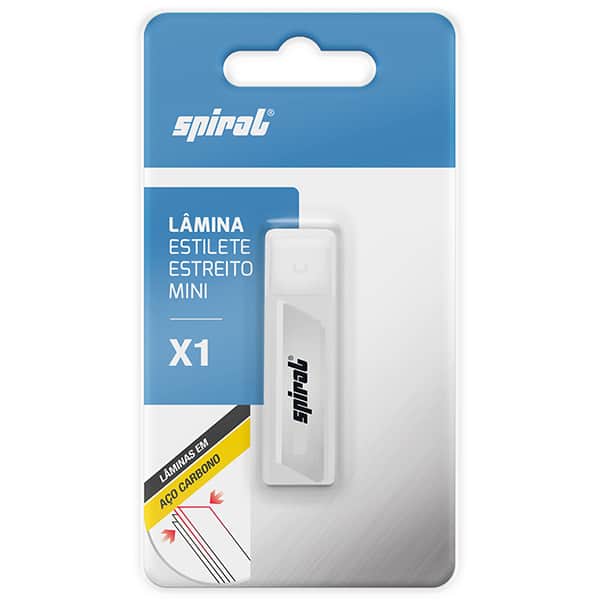 Lâmina para Mini Estilete 9mm em Aço Carbono Spiral - BT 10 UN