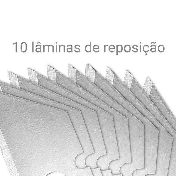 Lâmina para Estilete de Segurança 18mm em Aço Carbono Spiral - BT 10 UN