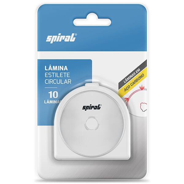 Lâmina para Estilete Circular 45mm em Aço Carbono Spiral - BT 10 UN