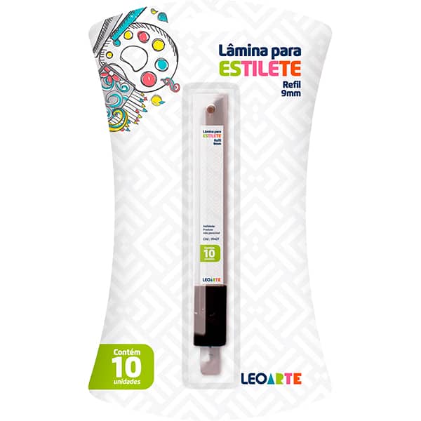 Lâmina estilete estreito, 9mmx100mm, 91427, Leonora - BT 10 UN