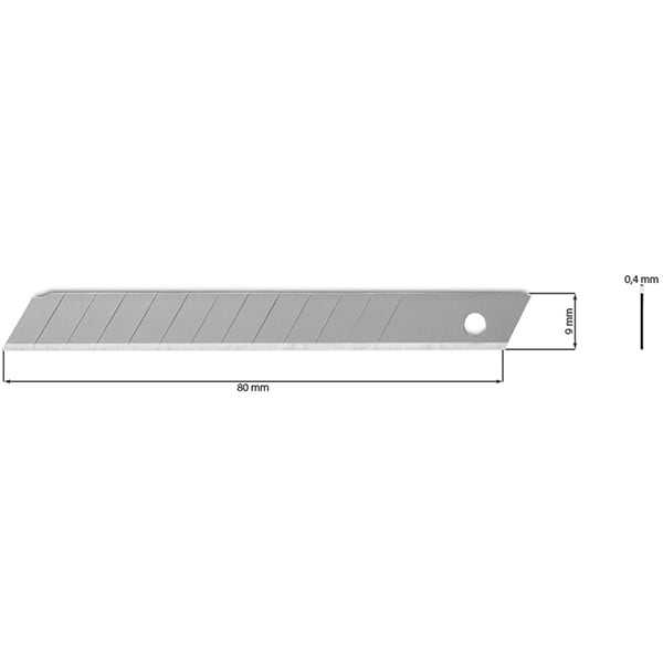 Lâmina para Estilete Estreito 9mm em Aço Carbono Spiral - BT 10 UN