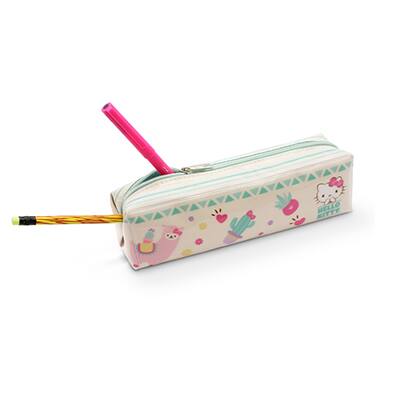Estojo Escolar PVC Hello Kitty, K1901, Spiral - PT 1 UN