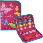 Estojo completo c/ 18 itens Borboleta rosa 182208RS Faber Castell PT 1 UN